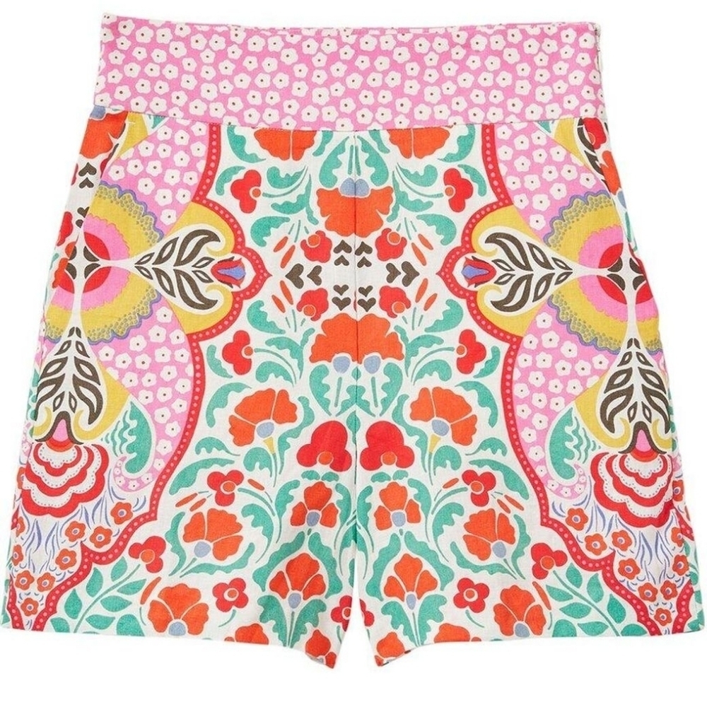Boden Linen Floral Print Shorts Size 10 - Picture 3 of 12